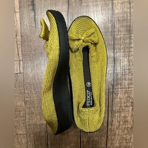 Arcopedico Mustard Yellow Knit Ballet Flats Vegan & Washable